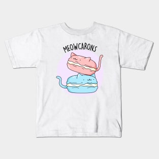 Meowcaron Cute Cat Macaron Pun Kids T-Shirt